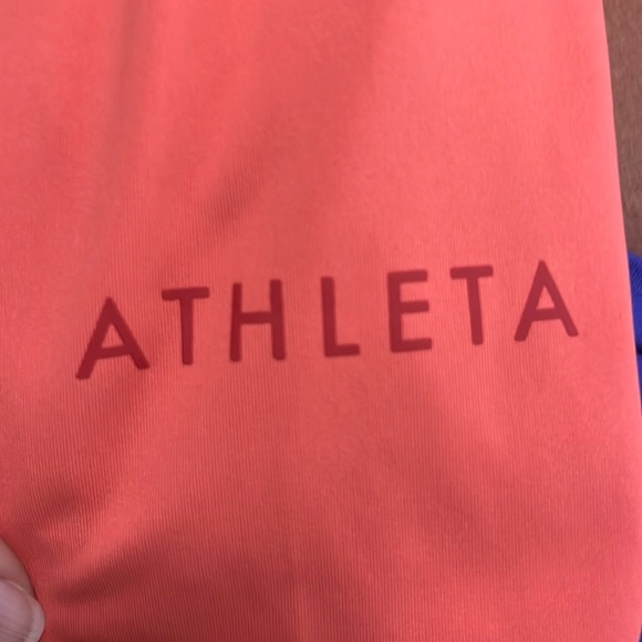 LIKE NEW Athleta Elation Train Logo 7/8 Leggings - M/P - Orange - Picture 10 of 11